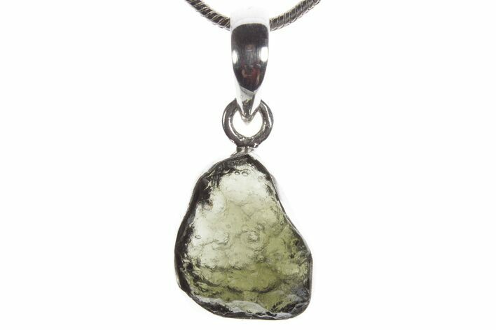 Green Moldavite Tektite Pendant ( g) - Czech Republic #353938